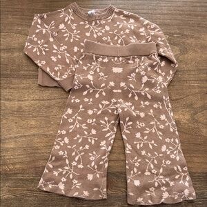 Gerber Kids Pajama Set in Brown and Pink Floral
